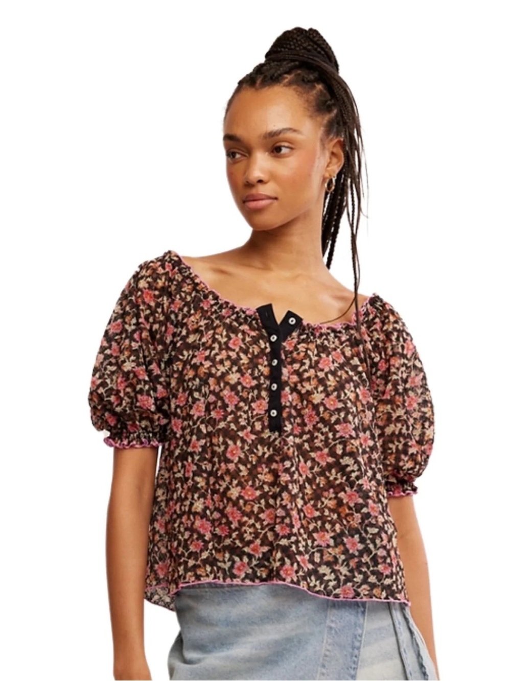 Free People XL Astra Peasant Top Blouse